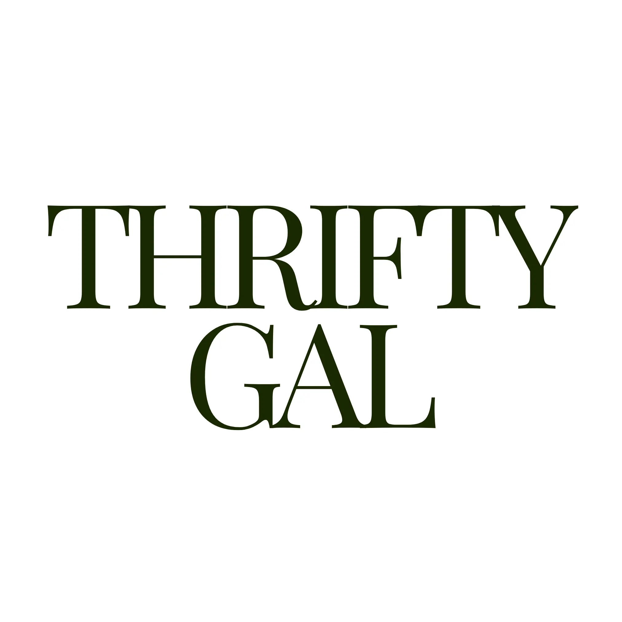 Thrifty Gal logo for a preloved Y2K clothing seller at My Dead Grandpa Adelaide.