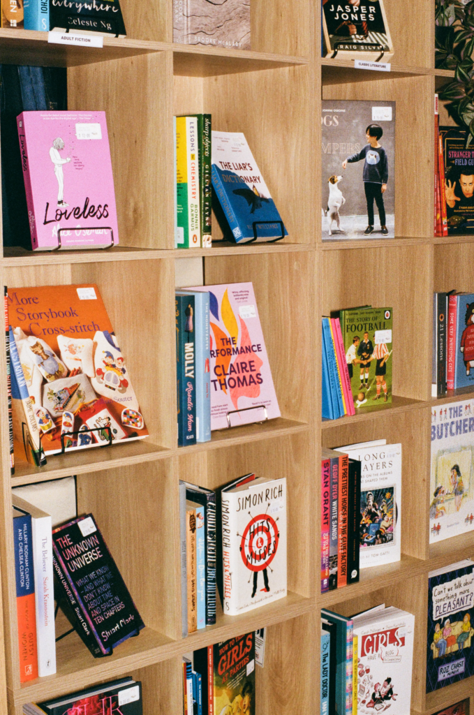 Better Off Read shelves with second hand fiction and children’s books in Adelaide