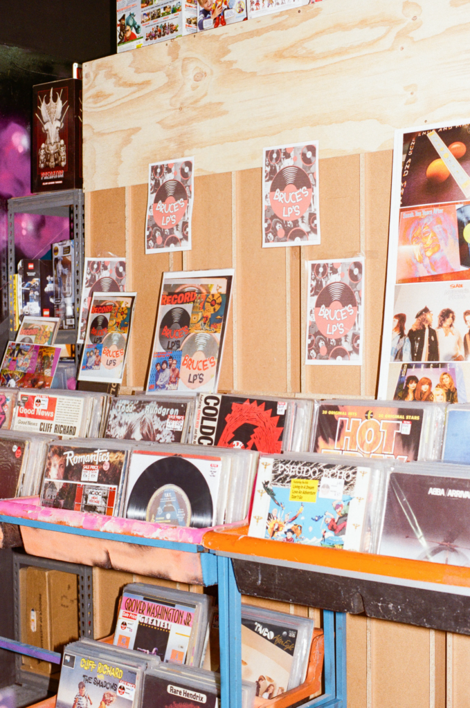Bruce’s LPs vinyl record stall inside My Dead Grandpa’s Adelaide vintage marketplace.