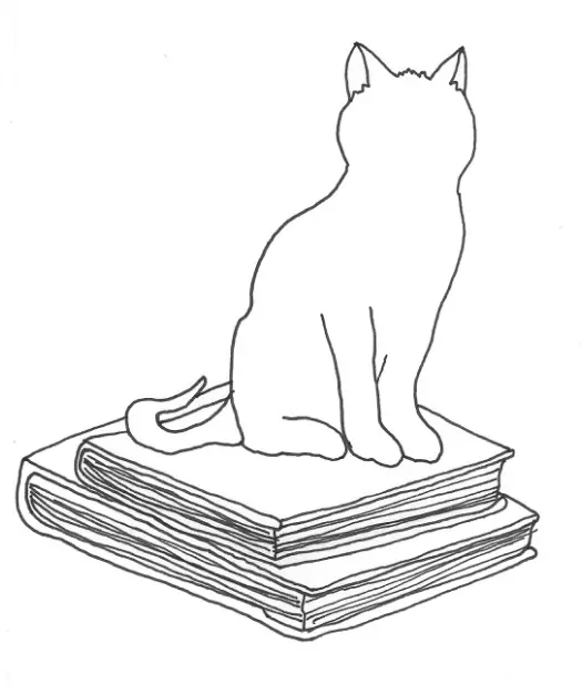 Better Off Read cat and book stack logo for pre-loved books at My Dead Grandpa Adelaide