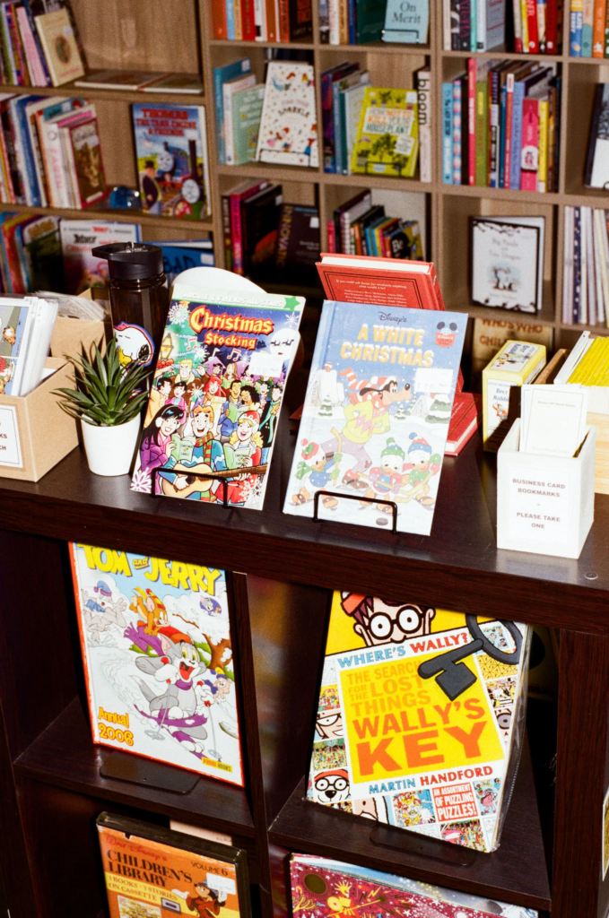 Better Off Read display with Christmas books and nostalgic children’s books Adelaide