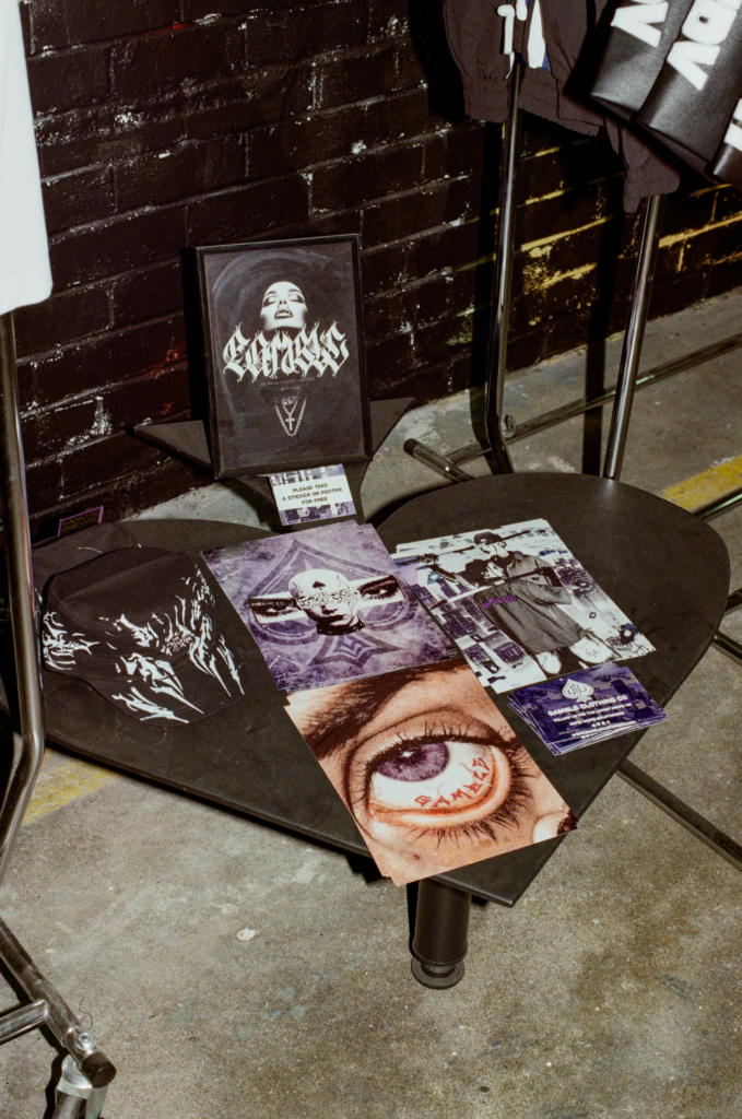 Gamble Clothing Co stickers, posters and brand cards displayed inside My Dead Grandpa Adelaide