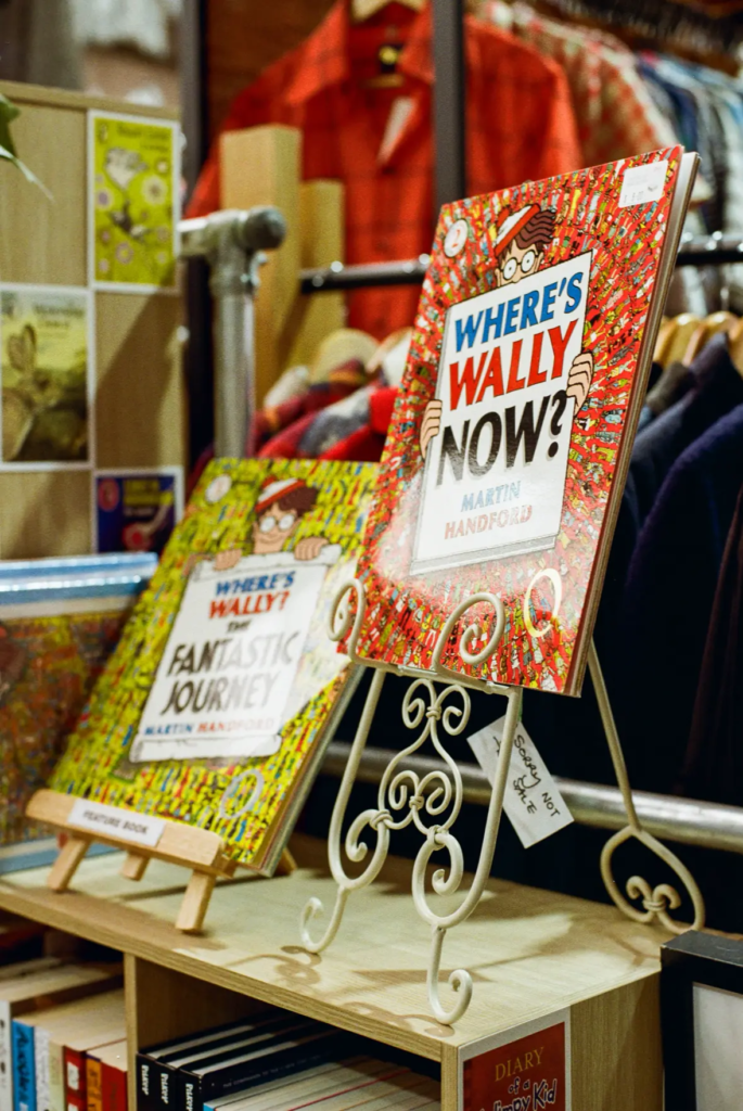 Where’s Wally books displayed at Better Off Read second hand book stall Adelaide